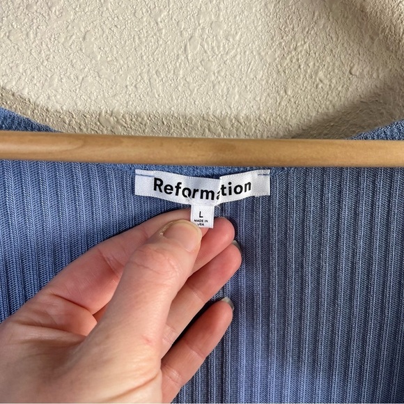 REFORMATION Percy Knit Ribbed Cap Sleeve Mini Dress - Picture 8 of 10